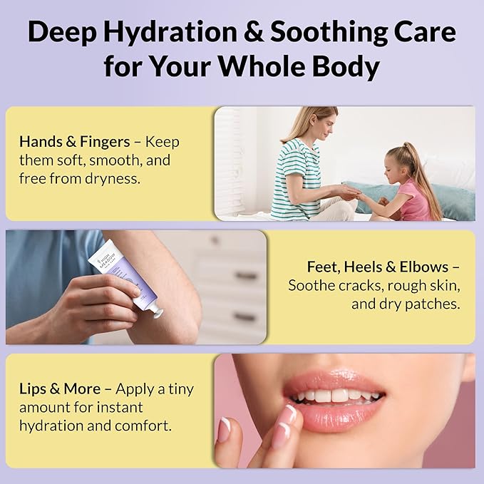 High Meadow Lanolin Skin Cream - Deep Hydration Formula for Soft, Radiant Skin Care - Repairs Dry and Cracked Skin on Hands, Feet & Elbows - Multi-Purpose Soothing Lotion - 3.0 Oz Lavender Moisturizer