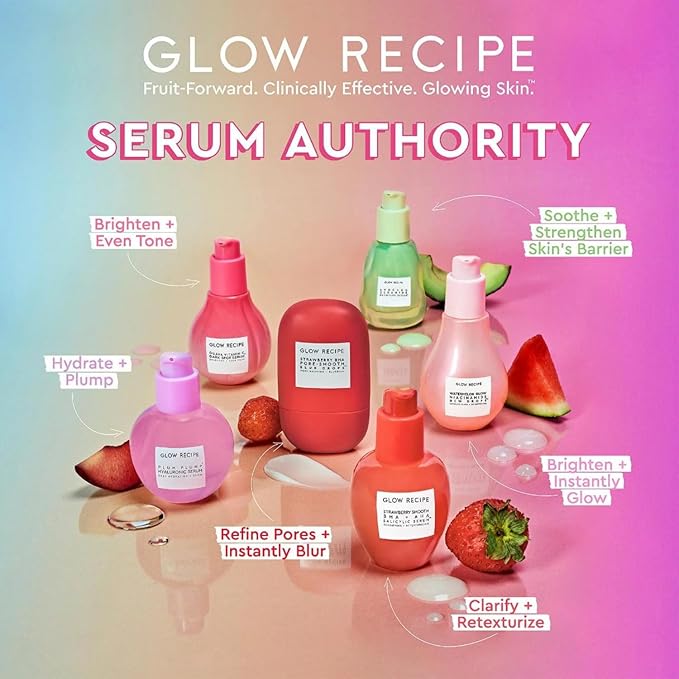 Glow Recipe Hydration Vacation Skincare Set - Plum Plump Hyaluronic Acid Moisturizer + Face Serum - Made with Antioxidant Plum & Vitamin B5 to Repair Skin Barrier and Improve Hydration (2 Count)