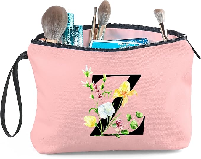 Happy Birthday Friendship Bridesmaid Team Gifts for Employees Women Mom Girl Daughter Teenage Personalized Make up Cosmetic Bag Travel with Mirror Mothers Day Christmas Graduation Z