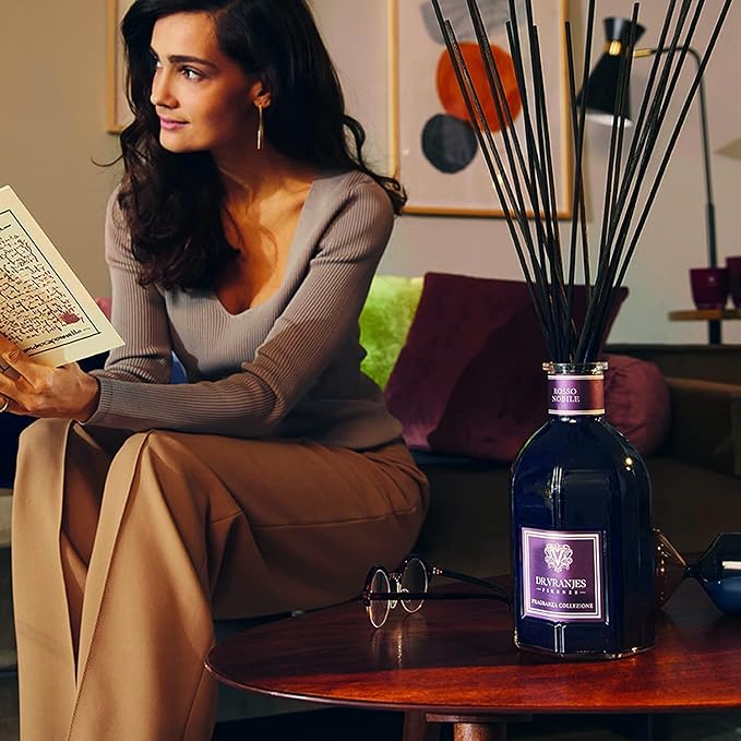 Dr. Vranjes - Rosso Nobile 5000 ml + Double Pack of Black Sticks (3 Pieces Bundle) - Luxury Home Fragrance, Made in Italy, Main Scent Fruity: Orange, Strawberry and Red Berries, Birch