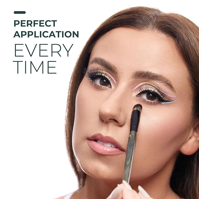 Rose and Ben Beauty C31 Spot Concealer Brush | Angled Design for Effortless Blending | High Coverage, Seamless Finish | Cruelty-Free Bristles