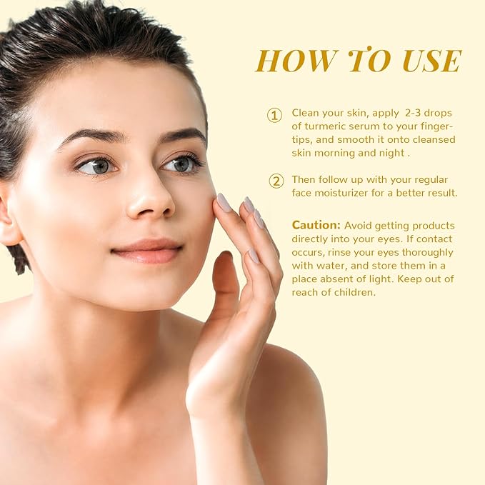 ANAI RUI Turmeric Vitamin C Face Serum, Glowing Turmeric Facial Serum, Anti-Aging Facial Serum for Wrinkles, Evening Tone, Moisturizing - 1.05 FL.OZ