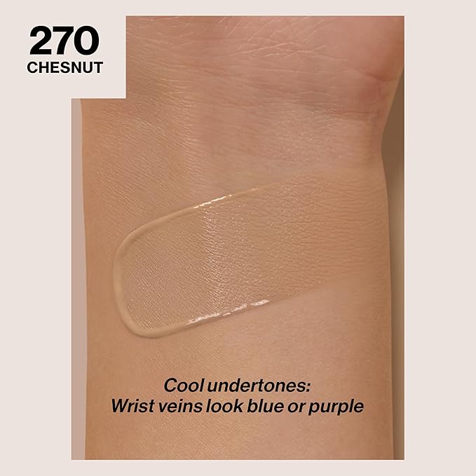 Revlon Liquid Foundation, ColorStay Face Makeup for Combination & Oily Skin, SPF 15, Medium-Full Coverage with Matte Finish, Chestnut (270), 1.0 oz