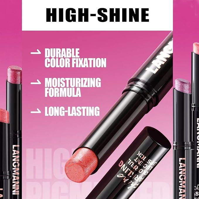 Romantic Red Lipstick For Women Matte Nude Glitter Shimmer Metallic Highly Pigmented Moisturizing Lip stick Hypoallergenic Waterproof Long Lasting Lipsticks Quick Makeup Lightweight Portable 04 #