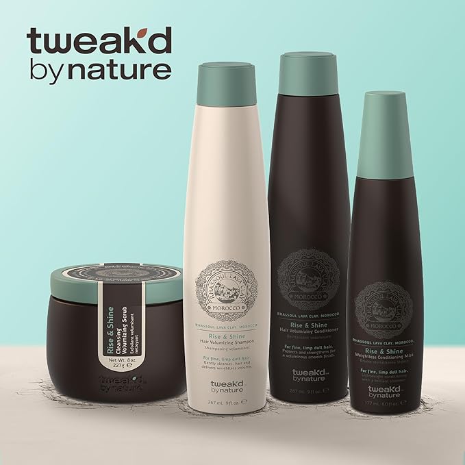 Tweak’d by Nature - Rise & Shine Cleansing Volumizing Hair Scrub for Scalp Treatment, Exfoliating Scrub for Fine Hair, Nourishing Scalp Care for Instant Shine, Sulfate Free, Paraben Free (16 ounces)