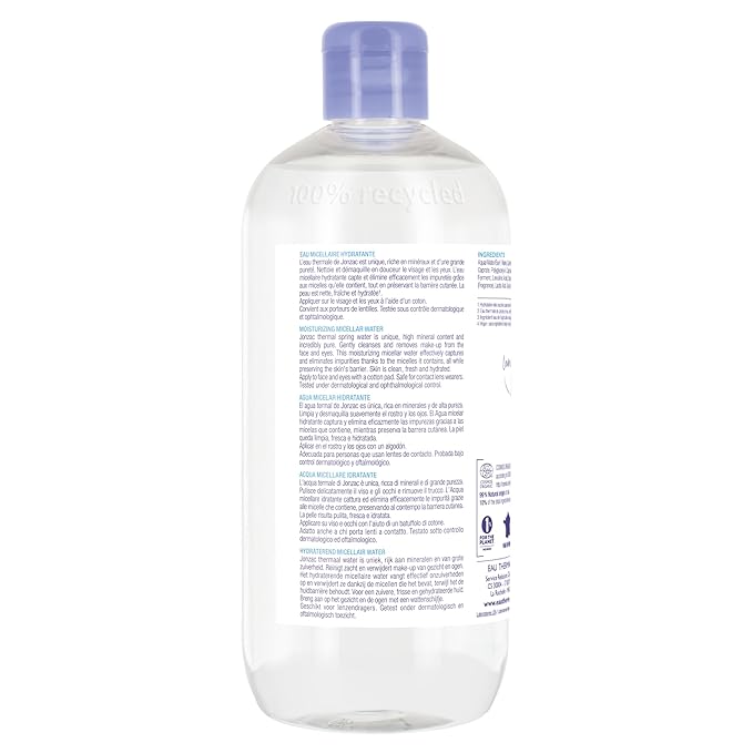 Organic Rehydrate Moisturizing Micellar Water – Gentle Makeup Remover – Hydrating Formula for Sensitive Skin – Dermatologist Tested – 16.9 Fl Oz