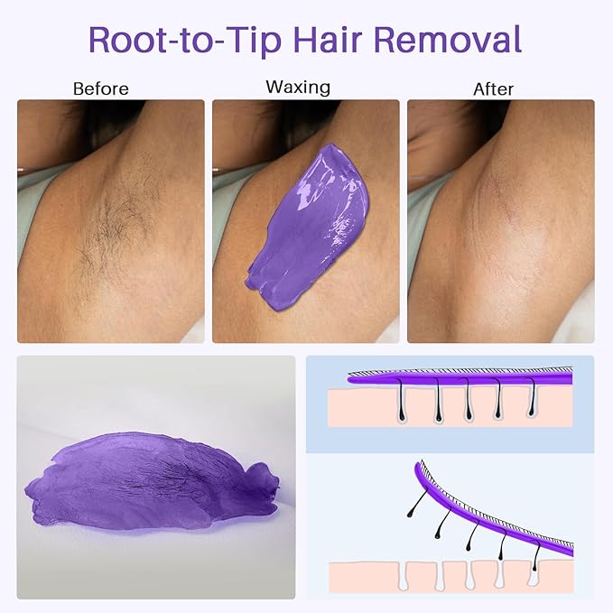 BLITZWAX Brazilian and Bikini Waxing Kit for Women, Hard Wax Warmer for Face, Legs, and Body, At Home Hair Removal Kit, Beginner Friendly, Quick Heating, 28 Accessories