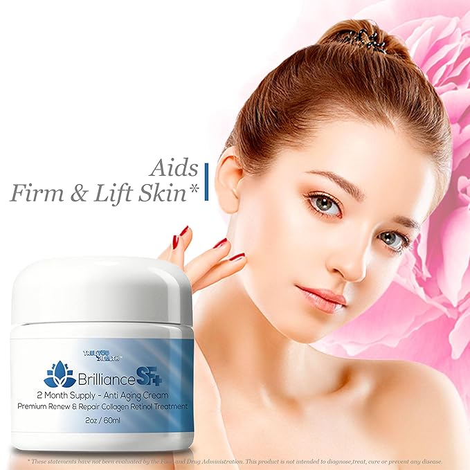 Brilliance SF Plus 2 Month Supply Anti Wrinkle Cream - Our Best Pro Brilliance SF Anti Aging Cream / Anti Wrinkle Cream Plus - Premium Plus Brilliance SF Cream for Day & Night - Promote Soft Skin
