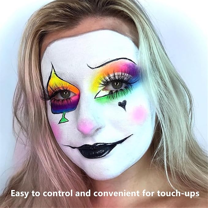 Go Ho 6 Colors Washable Formula Face Body Paint for Adults Children,Face Paint FX Makeup Palette,Professional Red Blue White Black Green Yellow Face Paint Halloween Cosplay SFX Makeup