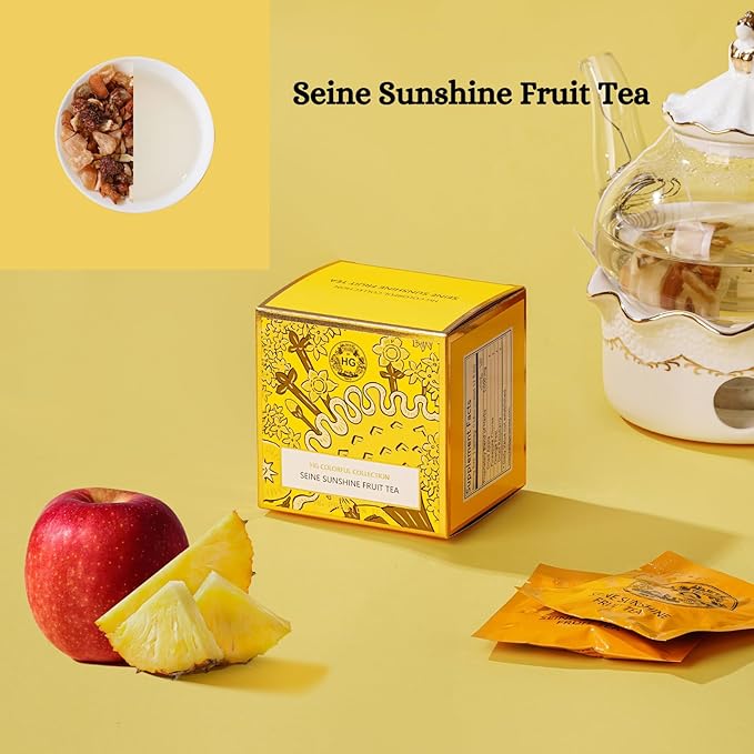 Seine Sunshine Fruit Tea Gift Set – Fruity Herbal Infusion with Natural Ingredients | 20 Tea Bags + 100g Rock Sugar | Caffeine-Free Wellness Blend | Refreshing Daily Detox Tea | Holiday Gift Box for Women & Friends