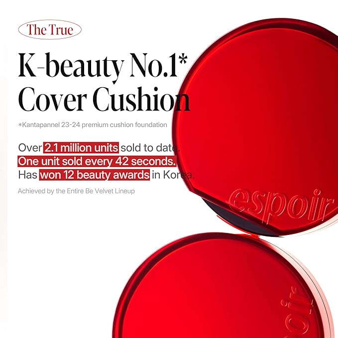 espoir [NEW] Be Velvet Cushion Foundation | Quick and Easy Coverage with Long-lasting Color by Zero Oxidation (#30 Toffee, 0.46 Ounce (Pack of 1))