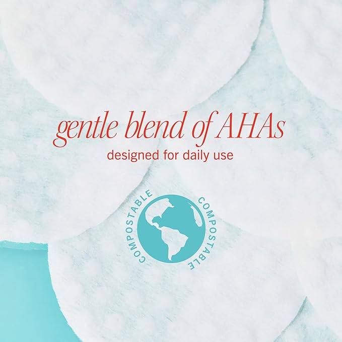First Aid Beauty - Facial Radiance Pads with Glycolic & Lactic Acids, Daily Exfoliating Pads with AHA, Visibly Smaller Pores, Help Tone & Brighten Skin, One-Step Makeup Prep, Compostable, 90