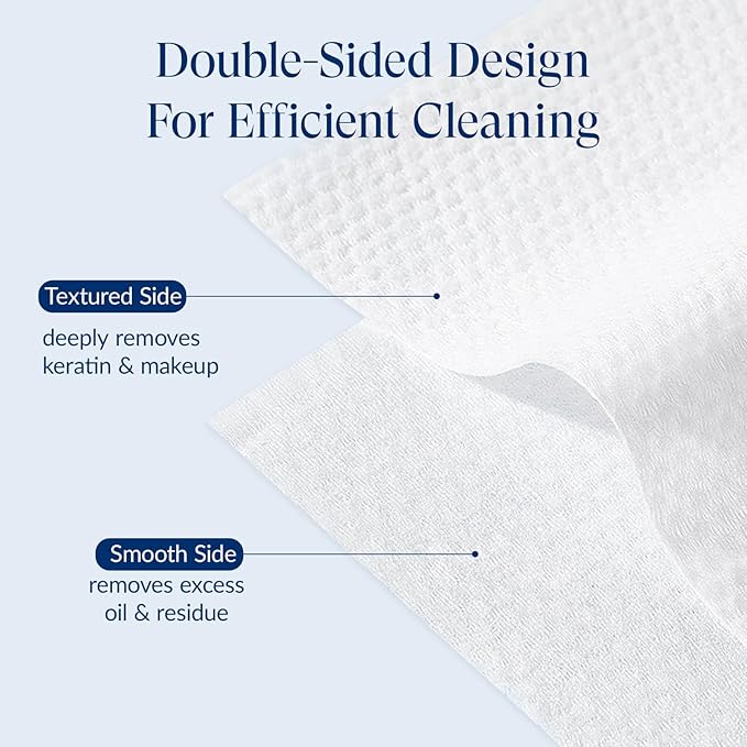 XL Disposable Face Towels, Ultra Soft Makeup Remover Dry Wipes, 100% Biodegradable, Non-Toxic, Facial Towelettes for Washing Face, Thick Towelettes for Sensitive Skin, Unscented, 60 Count