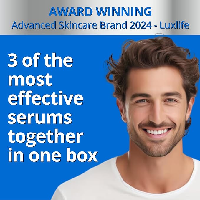 FACIAL SERUMS SKIN CARE SET – VITAMIN C Serum for Face with Niacinamide - RETINOL with Vitamin E – HYALURONIC ACID Serum with Aloe Vera - Brightening, Hydrating, Renewing, Anti Aging by DERMAWORKS