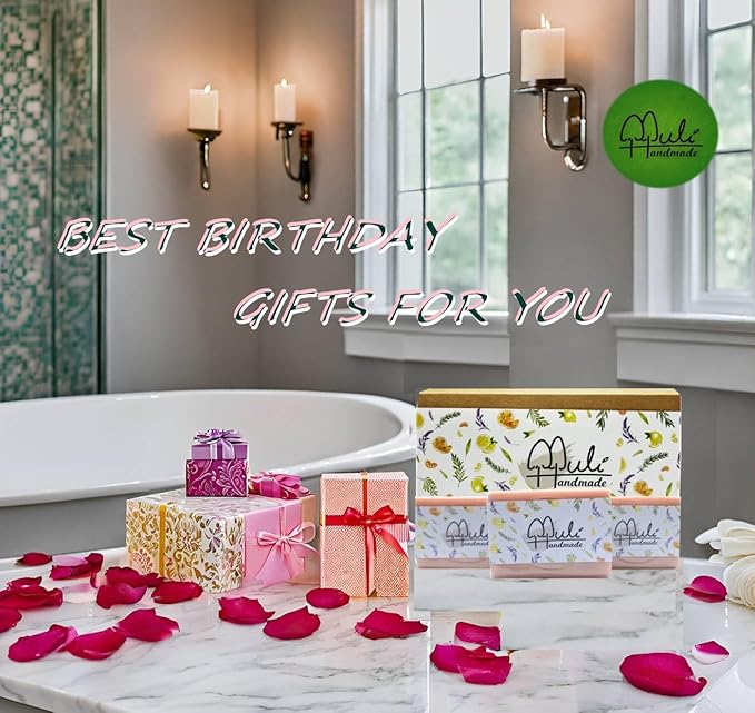 Natural Handemade Bar Soap for Men and Women with Essential oils, Scented Bar Soaps for Bath, Fragrance Regular Use Gift Set (Pack of 3) Rose Marseille