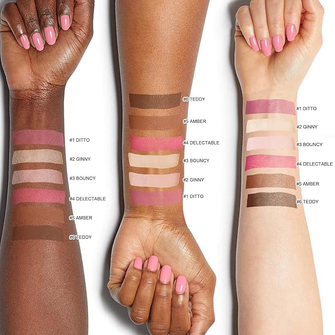 6 Colors Cream Contour Sticks Set, Shades with Highlighter, Bronzer and Blush, Double Ended Contour Sticks for Cheeks,Long Lasting, Waterproof and Matte Finish Makeup Kit (SET A)