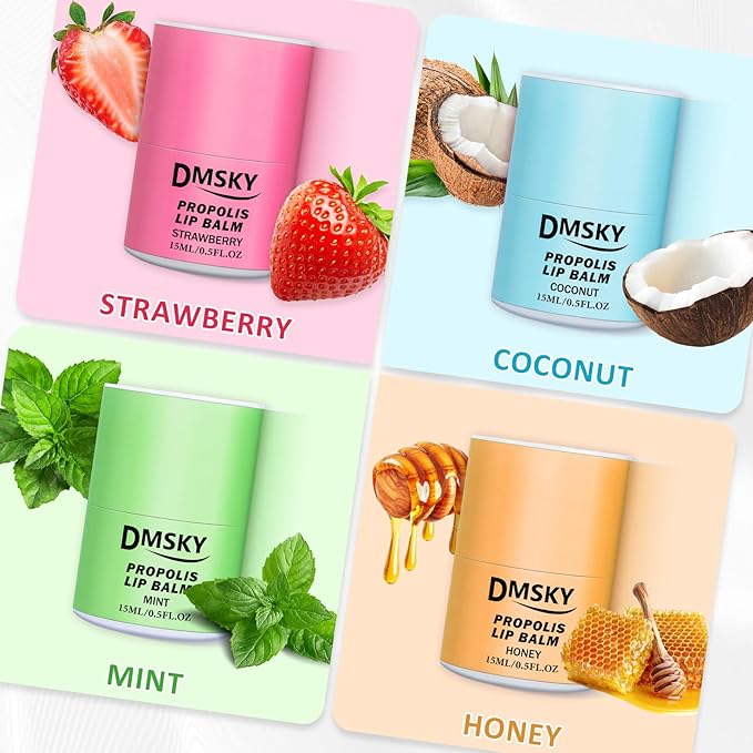 DMSKY Lip Sleeping Mask Set 8 Pack, Nourish and Hydrate Lip Butter with Shea Butter & Vitamin E, Lip Balm for Dry Lips, Gifts for Women