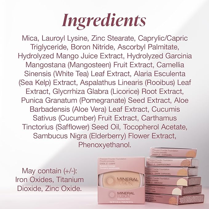 Mineral Fusion Pressed Powder Foundation, Deep 5, 0.32 Ounce (Pack of 2)