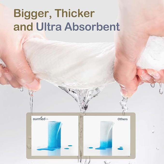 Ourmed Life Face Towels, 12"×12" Tear-Off Disposable Biodegradable Facial Towels for Sensitive Skin, Lint- free Face Wipes for Washing Face, Skincare and Makeup Removal, Dry Wipes, (60 Ct, 1 Pack)