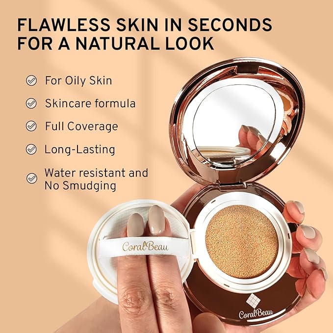 Makeup Kit for Teens - All in One Shell Makeup Kit with Compact BB Cream Powder, Eyeshadow Palette with Brown Shades, Eye Shadow Brush, Mascara, 3 Lipsticks, Necklace - Make Up Gift Set Box