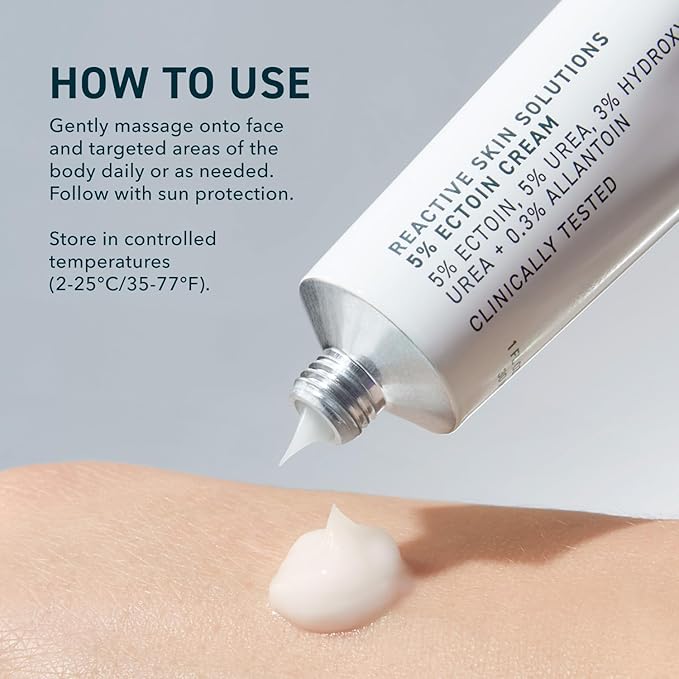 Reactive Skin Solutions - Soothing, Hydrating Face Moisturizer for Sensitive Skin. Barrier Support Cream with 5% Ectoin, Urea, and Allantoin for Extreme Dryness, Calming and Renewal