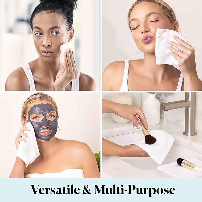 Sky Organics - Gentle Clean Face Towels (1-Pack) - 50 XL Single-Use Face Wipes - Ultra Soft & Dual Textured - Disposable Towel - Makeup Remover Wipes - Cruelty Free - Skin Care Tools - Self Care