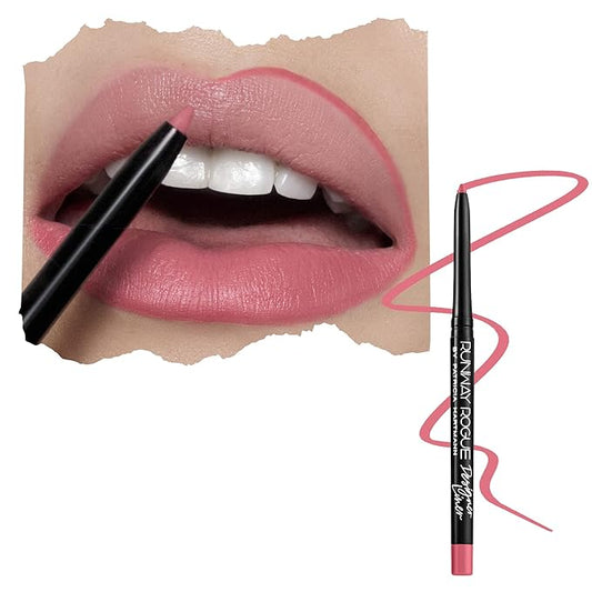 Runway Rogue Designer Liner Lip Pencil, Matte Blush-Pink Lip Liner Pencil and Lip Liner Sharpener, ‘It’s a Wrap’