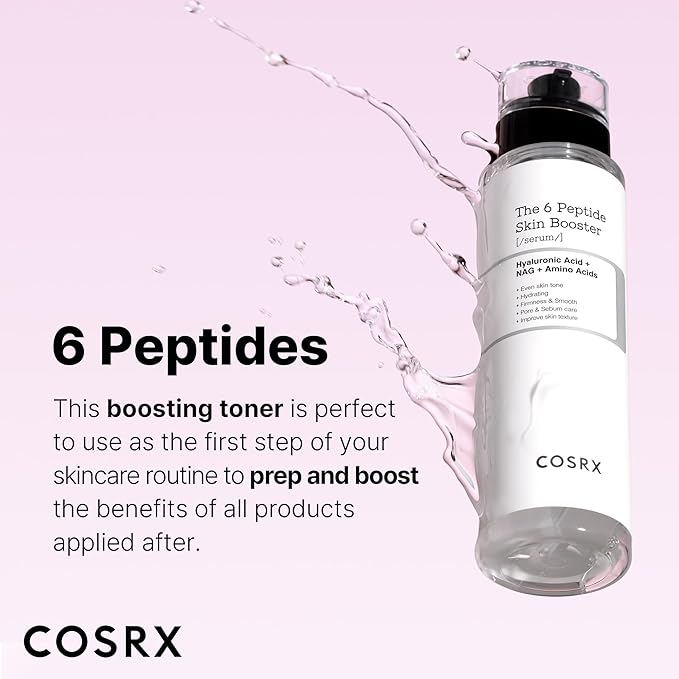COSRX 6X Peptide Collagen Booster Toner Serum with Copper Peptides, Niacinamide & Hyaluronic Acid Skin Renewal Boosting Facial Essence for All Skin Types, Korean Skin Care, 150mL/5.07 Fl.Oz
