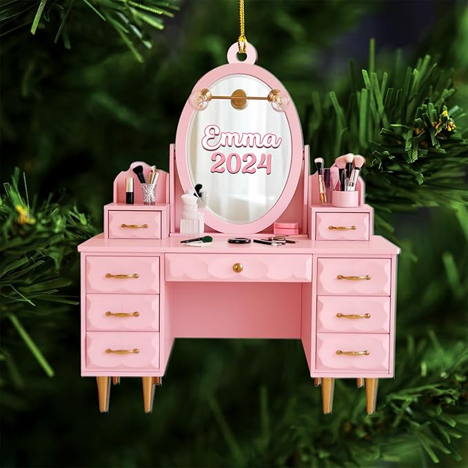 Personalized Makeup Tools Ornament – Custom Beauty Christmas Tree Decoration, Holiday Keepsake Gift for Makeup Artists, Cosmetologists, Beauty Lovers, Salon Owners, Families and Coworkers (MKH9)