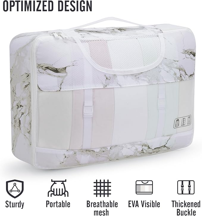 Veken 10 Set Packing Cubes for Travel Essential, Suitcase Organizer Bags in 4 Sizes, Carry-On Luggage Accessories with Large Laundry & Hanging Toiletry Bag, Must-Have for Airplane, Road Trip & Camping