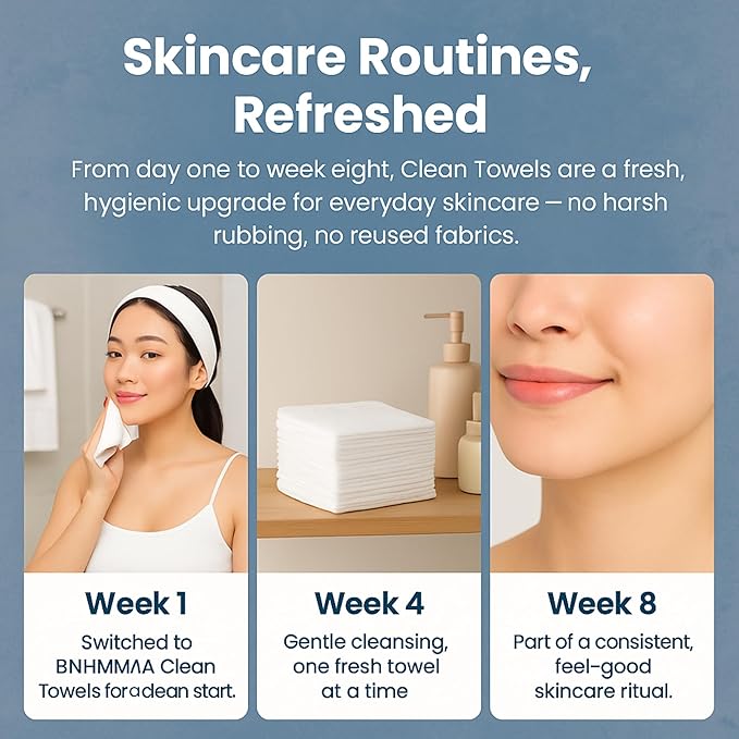 Clean Face Towels - Extra Soft 100% Dry Cotton Face Wipes, Disposable Face Towels, Dry Face Towelettes for Makeup Removal, Biodegradable Wipes, Single - Use Towels, 50 CT