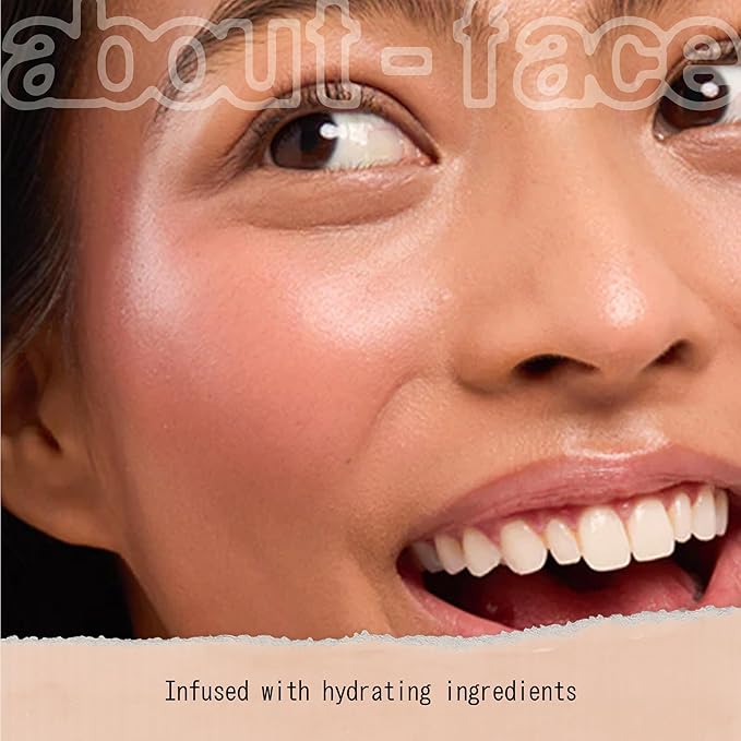 about-face Blush Rush Liquid Blush – Hydrating, Buildable Formula with Jojoba Oil, Hyaluronic Acid, and Squalane – Long-Lasting Dewy Finish – Vegan & Cruelty-Free (Starting Line – Peachy Pink)