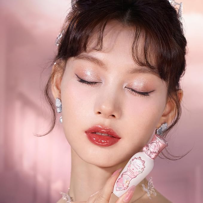 Flower Knows Midsummer Fairytales Coating Lip Lacquer,Glowy Non-Fading Lip Gloss,Hydrating Tinted Lip Oil for Girls&Women,Vegan & Cruelty Free,0.17Fl Oz(G03 Firefly)