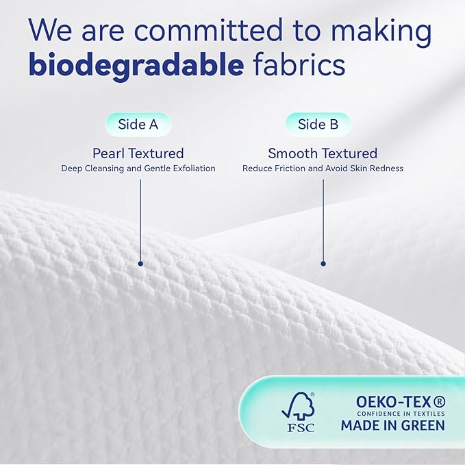 Ditoi Disposable Face Towels,Ultra Thick Face Towelettes XL, Lint-Free Facial Wipes for Makeup Removal & Gentle Skin Care,50 Count, 10"×12", Pearl-textured