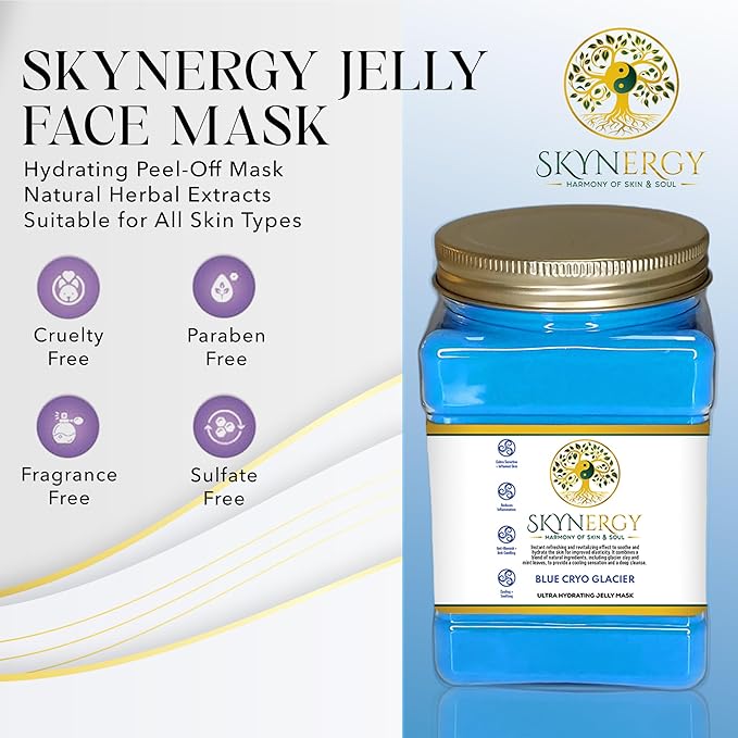 Blue Cryo Glacier Jelly Face Mask - Professional Grade HydroGlo Peel Off Face Mask, Radiance, Reduced Fine Lines & Pigmentation - Vajafacial Jelly Mask | 12 Applications (30 Fl Oz)