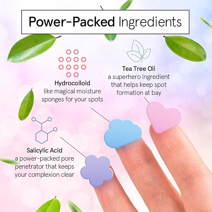 grace & stella Award Winning Pore Strip - Pimple Patches for Face - Hydrocolloid Acne Patches - Absorbs Zits, Reduces Redness - Cute Patches Dermatologist-Tested, Vegan (Multishape, 72 Count)