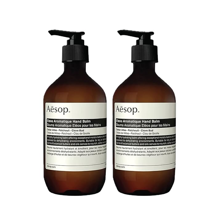 Aesop Eleos Aromatique Hand Balm | Intensely Hydrating and Enriched with Shea Butter, Coconut Oil, and Castor Oil | Vegan and Cruelty-Free | 16.9 oz (Pack of 2)