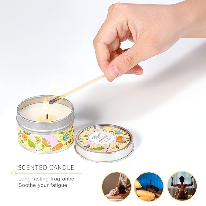 Hand Lotion Sets for Women Gift, Mothers Day Gift for Mom, Peony Wish Body Cream Gifts Set, Include Hand Cream, Foot Cream, Soap, Scented Candle, Women Body Care for All Skin Types Skin Care Gift Set