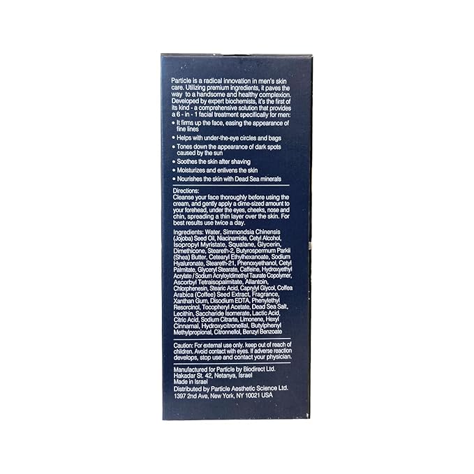 Particle 6-in-1 Face Cream for Men, Men’s Daily Hydrating Moisturizer with Vitamin C, Jojoba Oil, Vitamin E & Hyaluronic Acid, Skin Care Routine, Healthy Skin Support, Pack of 2, 1.7 FL OZ