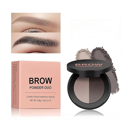 MAEPEOR Brow Powder Duo 6 Colors Natural Smooth Eyebrow Powder Professional Brow Contour Palette for Filler Defined & Sculpt (06 Medium Brown)