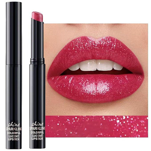 Rose Red Lipstick For Women Matte Nude Glitter Shimmer Metallic Highly Pigmented Moisturizing Lip stick Hypoallergenic Waterproof Long Lasting Lipsticks Quick Makeup Lightweight Portable 08#