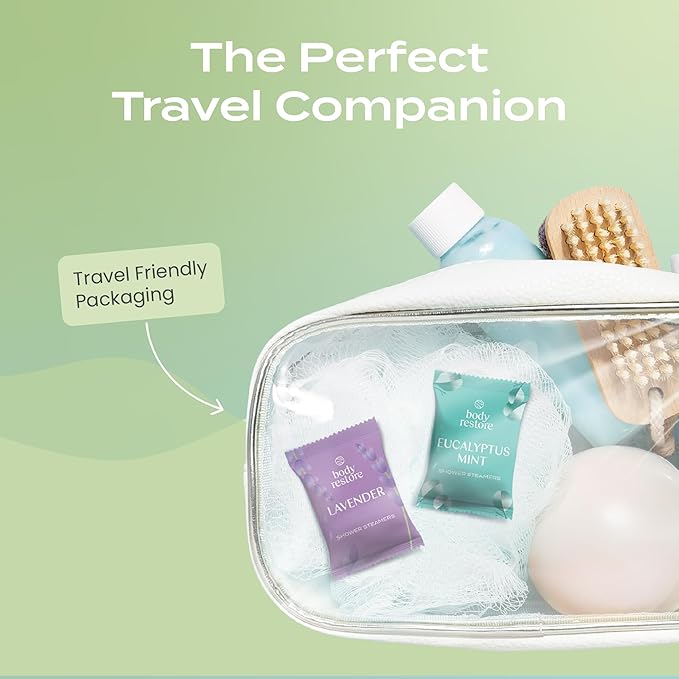 Body Restore Shower Steamers Aromatherapy 15 Pack - Birthday Gifts for Women, Men, Travel Essentials, Stress Relief, Relaxation, Self Care, Bath Bombs - Tea Tree