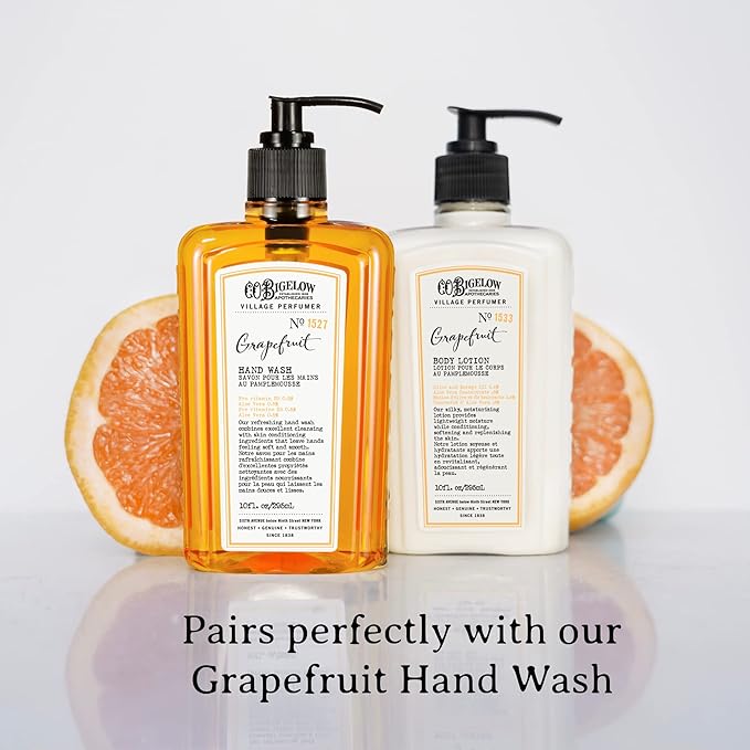 C.O. Bigelow Grapefruit Apothecary Duo Skin Care Gift Set, Body Wash & Body Lotion, Liquid Soap & Moisturizing Lotion, Set of 2, 10 Fl Oz