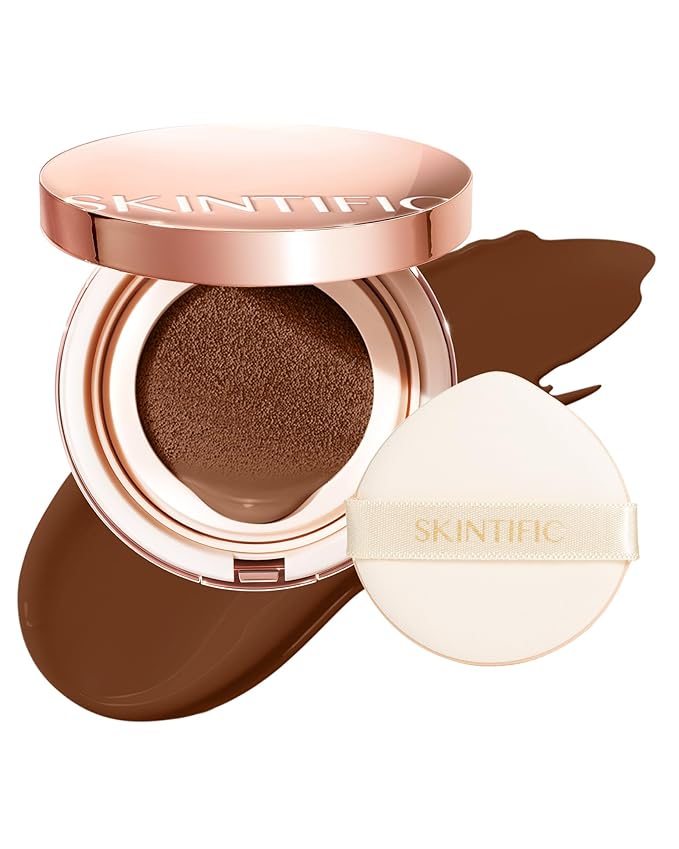 Full Coverage Cushion Foundation, Weightless, Skin Fit, Satin Glow Finish, Oil-Control Waterproof Foundation, Sweatproof Flawless BB Cream CC Korean Makeup