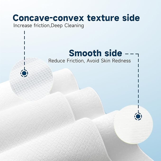 Face Towels, 10” x 12”, Extra Thick Soft and Absorbent, Face Towelettes Disposable Biodegradable for Sensitive Skin, Disposable Face Towels for Makeup Remover, Cleansing, 50 Count（1 Pack）