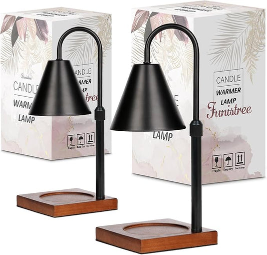 Modern Candle Warmer Lamp 2 Pack, Dimmable Candle Lamp Warmer with Timer, for Women Who Have Everything,Gifts for Mom,Adjustable Men's Candle Lamp, Cozy Living Room Bedroom Decor,Black