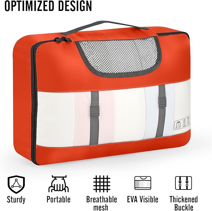 Veken 10 Set Packing Cubes for Travel Essential, Suitcase Organizer Bags in 4 Sizes, Carry-On Luggage Accessories with Large Laundry & Hanging Toiletry Bag, Must-Have for Airplane, Road Trip & Camping
