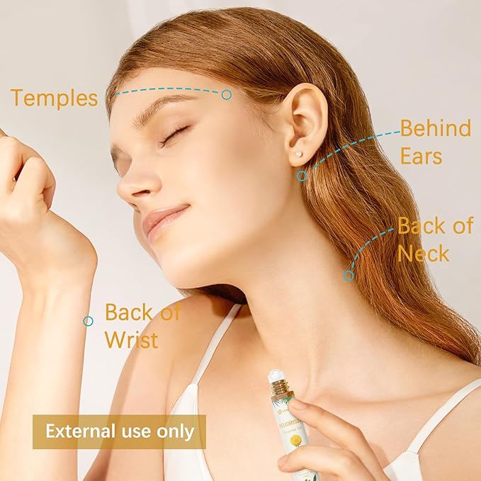 Helichrysum Essential Oil Roll On, 100% Pure Aromatherapy for Skin Vitality & Anti-Aging,Aromatherapy, Skin Care, Happy, Stress Relief