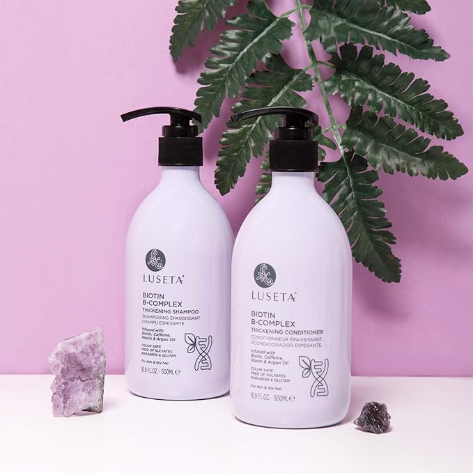Luseta Biotin B-Complex Shampoo & Conditioner Set for Hair Growth and Strengthener - Hair Loss Treatment for Thinning Hair With Biotin Caffein and Argan Oil for Men & Women - All Hair Types 2 x 33.8oz