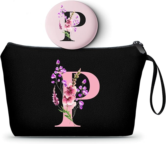 Happy Birthday Friendship Womens Bridesmaid Coolest Gifts for Sister Teacher Coworkers Personalized Travel Makeup Cosmetic Bag with Mirror Valentines Mothers Day Christmas Graduation P